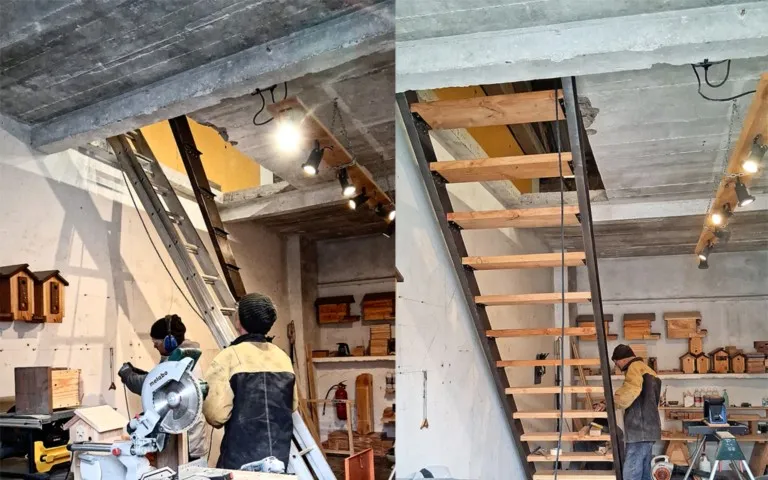 Installation de l'escalier